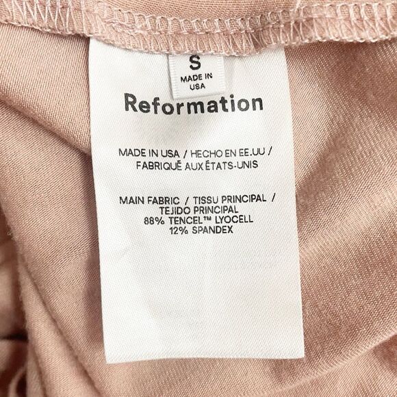Reformation Mary Tank Dress Blush Jersey Knit Scoop Neck Midi Women's Size Small - Picture 11 of 13